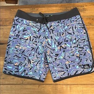 Quiksilver Blue and Black Board Shorts Vibrant Swimwear
